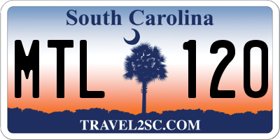SC license plate MTL120