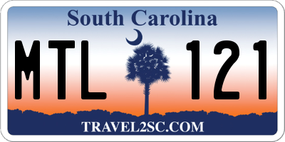 SC license plate MTL121