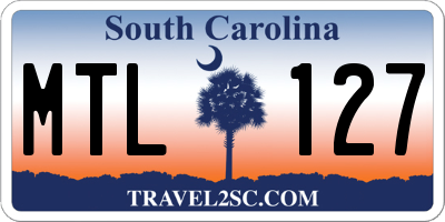 SC license plate MTL127