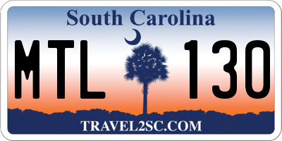 SC license plate MTL130