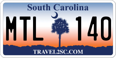 SC license plate MTL140