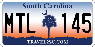 SC license plate MTL145
