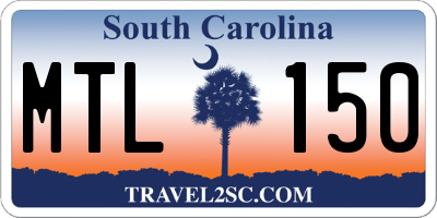 SC license plate MTL150