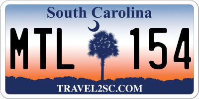 SC license plate MTL154