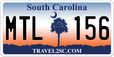 SC license plate MTL156