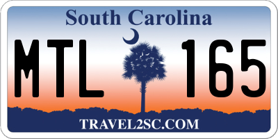 SC license plate MTL165