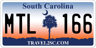 SC license plate MTL166