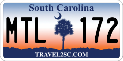 SC license plate MTL172