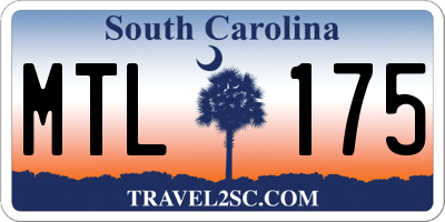 SC license plate MTL175