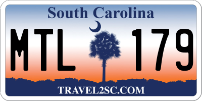 SC license plate MTL179