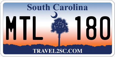 SC license plate MTL180