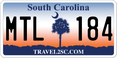 SC license plate MTL184