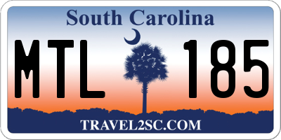 SC license plate MTL185