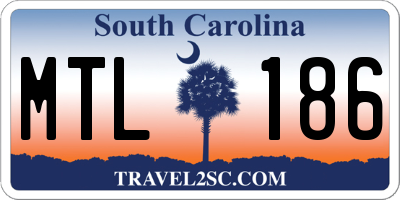 SC license plate MTL186