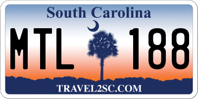 SC license plate MTL188
