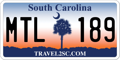 SC license plate MTL189