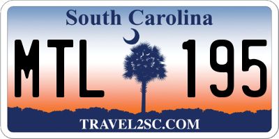 SC license plate MTL195