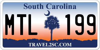 SC license plate MTL199