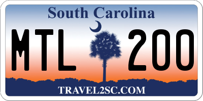SC license plate MTL200