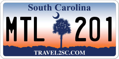 SC license plate MTL201