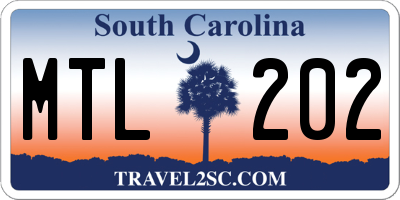 SC license plate MTL202