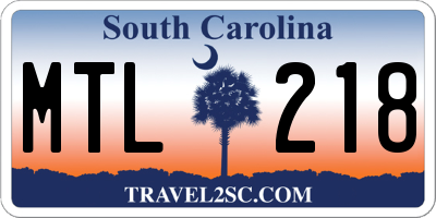 SC license plate MTL218