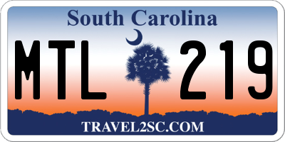 SC license plate MTL219