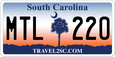 SC license plate MTL220