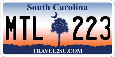 SC license plate MTL223