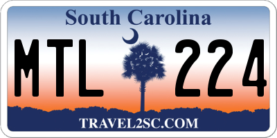 SC license plate MTL224