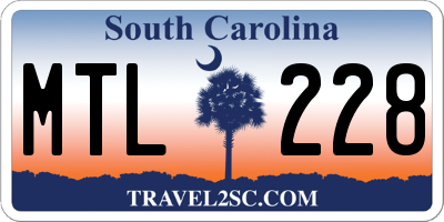 SC license plate MTL228