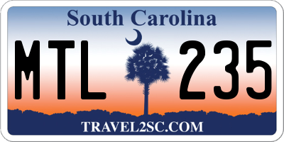 SC license plate MTL235