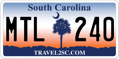 SC license plate MTL240