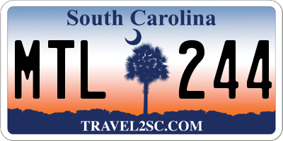 SC license plate MTL244