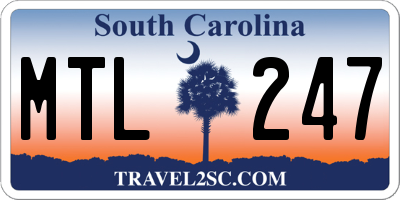 SC license plate MTL247