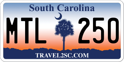 SC license plate MTL250