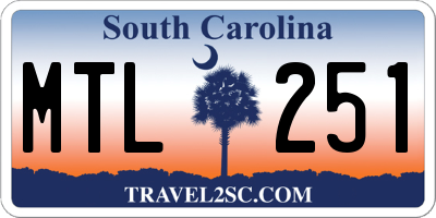 SC license plate MTL251