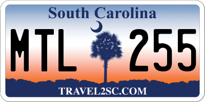 SC license plate MTL255