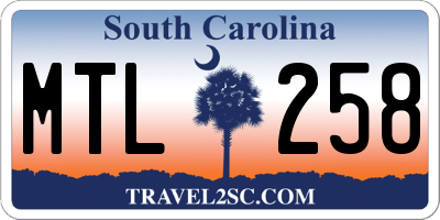 SC license plate MTL258