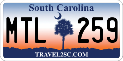 SC license plate MTL259