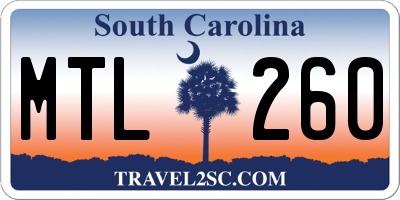 SC license plate MTL260