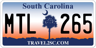 SC license plate MTL265