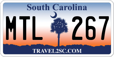 SC license plate MTL267