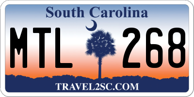 SC license plate MTL268
