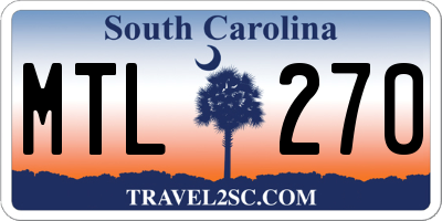 SC license plate MTL270