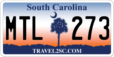 SC license plate MTL273