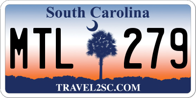 SC license plate MTL279