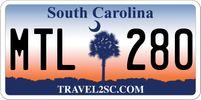 SC license plate MTL280