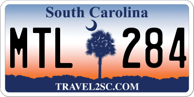 SC license plate MTL284