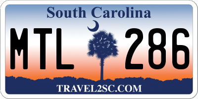 SC license plate MTL286